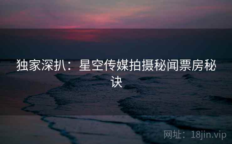 独家深扒:星空传媒拍摄秘闻票房秘诀