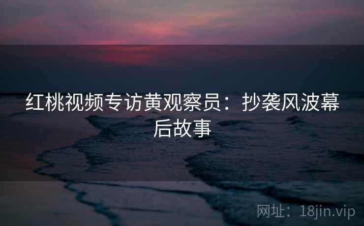 红桃视频专访黄观察员:抄袭风波幕后故事