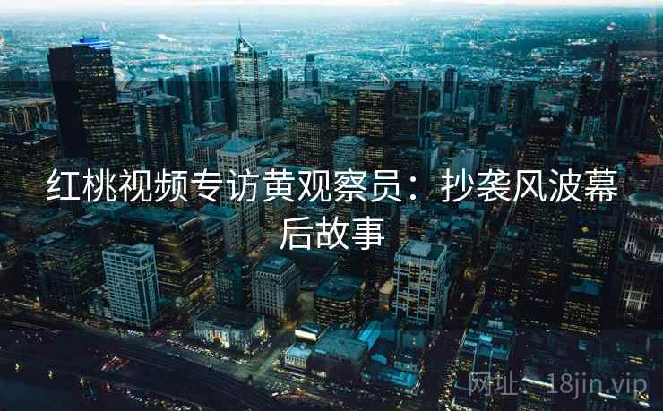 红桃视频专访黄观察员:抄袭风波幕后故事