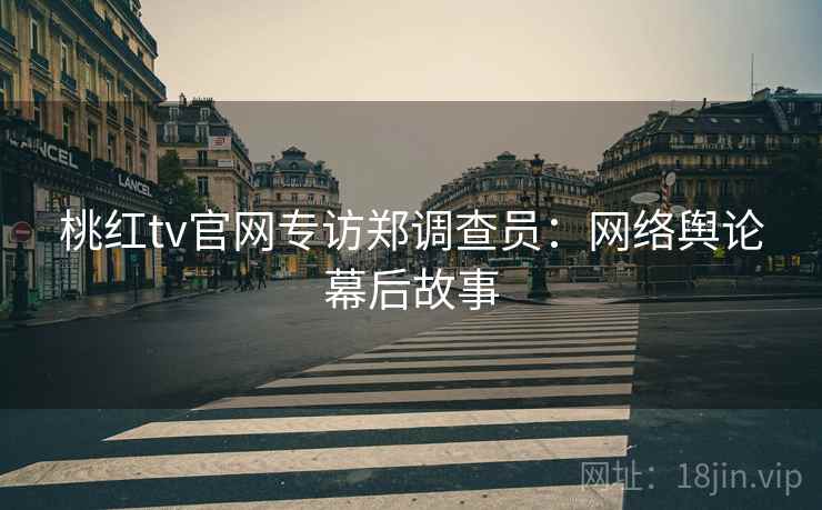 桃红tv官网专访郑调查员:网络舆论幕后故事